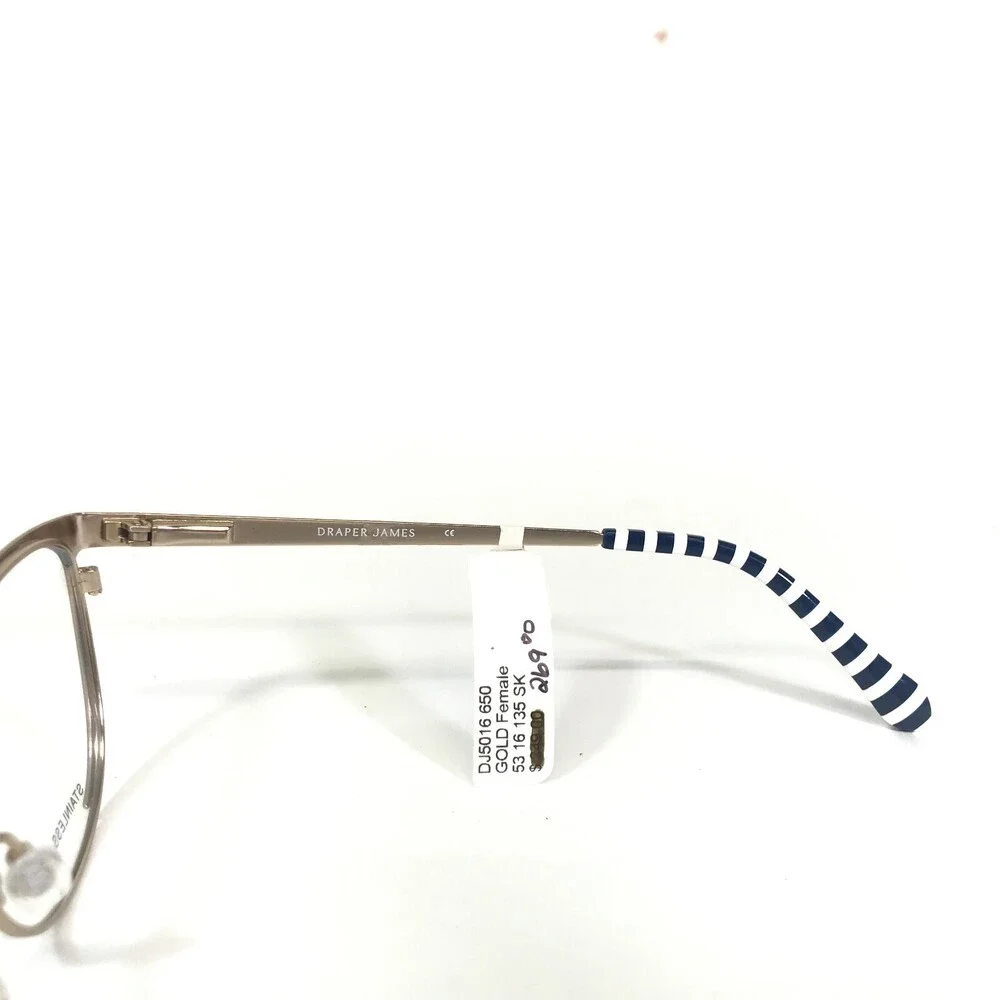 Draper James Eyeglasses Frames DJ5016 717 GOLD Blue Cat Eye Full Rim 53-16-135
